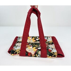 Handmade Insulated Casserole Carrier Tote Italian Pasta Print Red Polka Dot